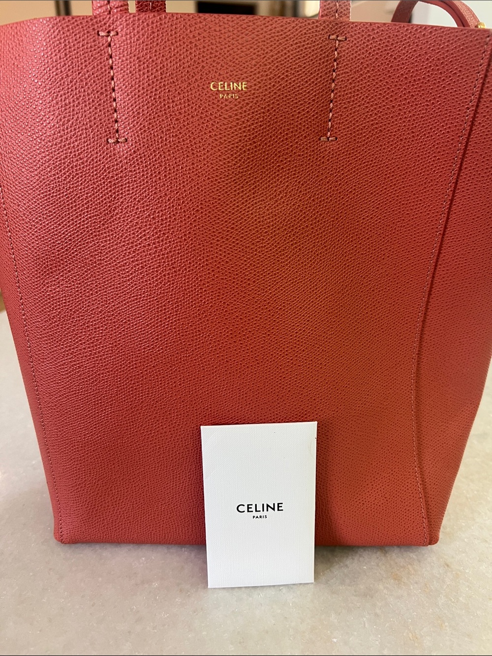 Celine Small Cabas Tote – Lychee Calfskin (Rust/Terracotta) – Excellent - Picture 4 of 7